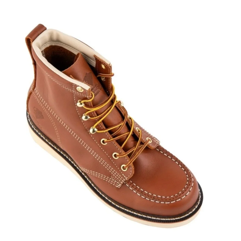 Herman Survivors Backhaul Mens 10M Tan Leather Moc Toe Work Boots MNHS44DM001